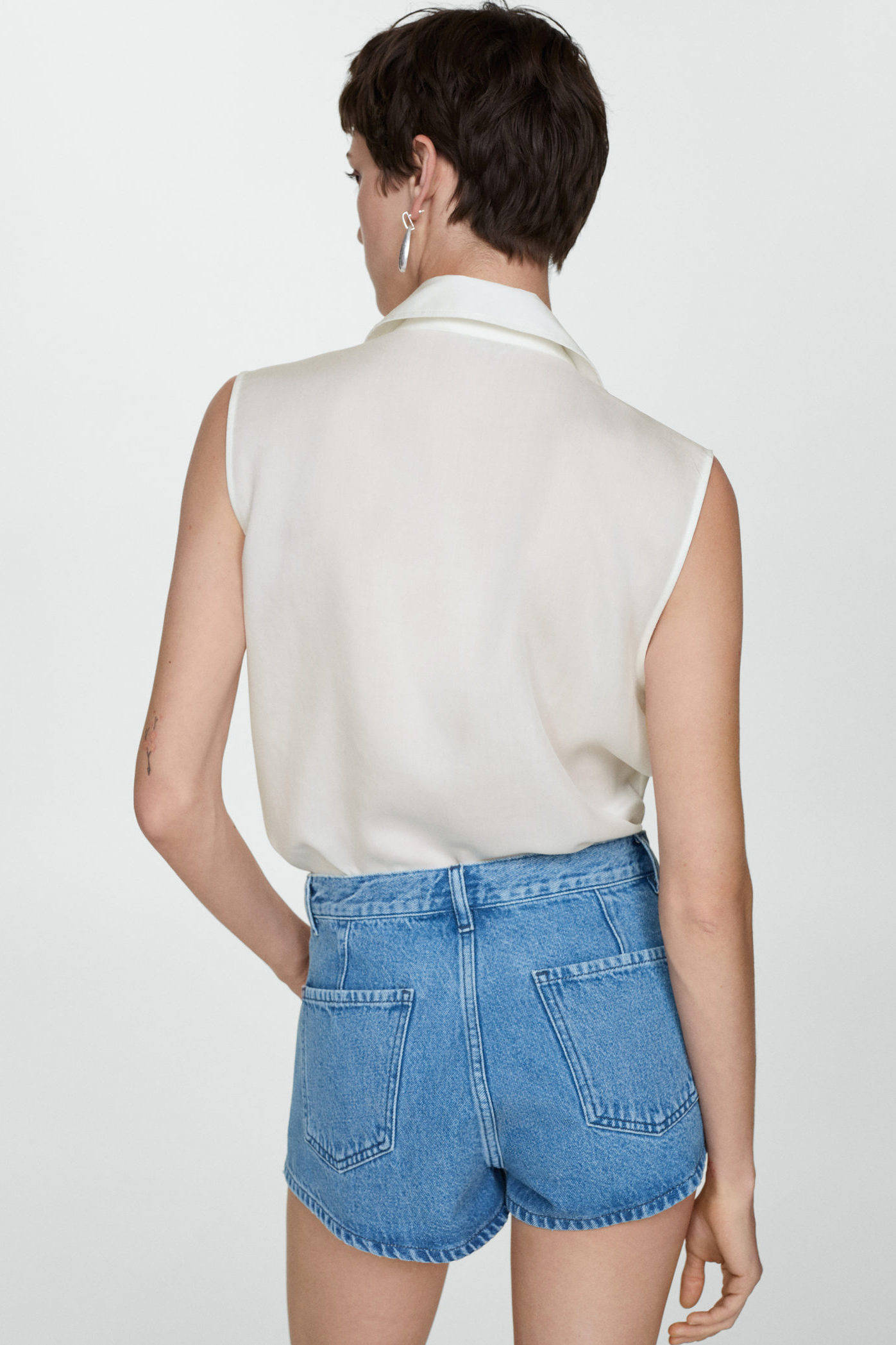 Mango semi-transparante blouse wit