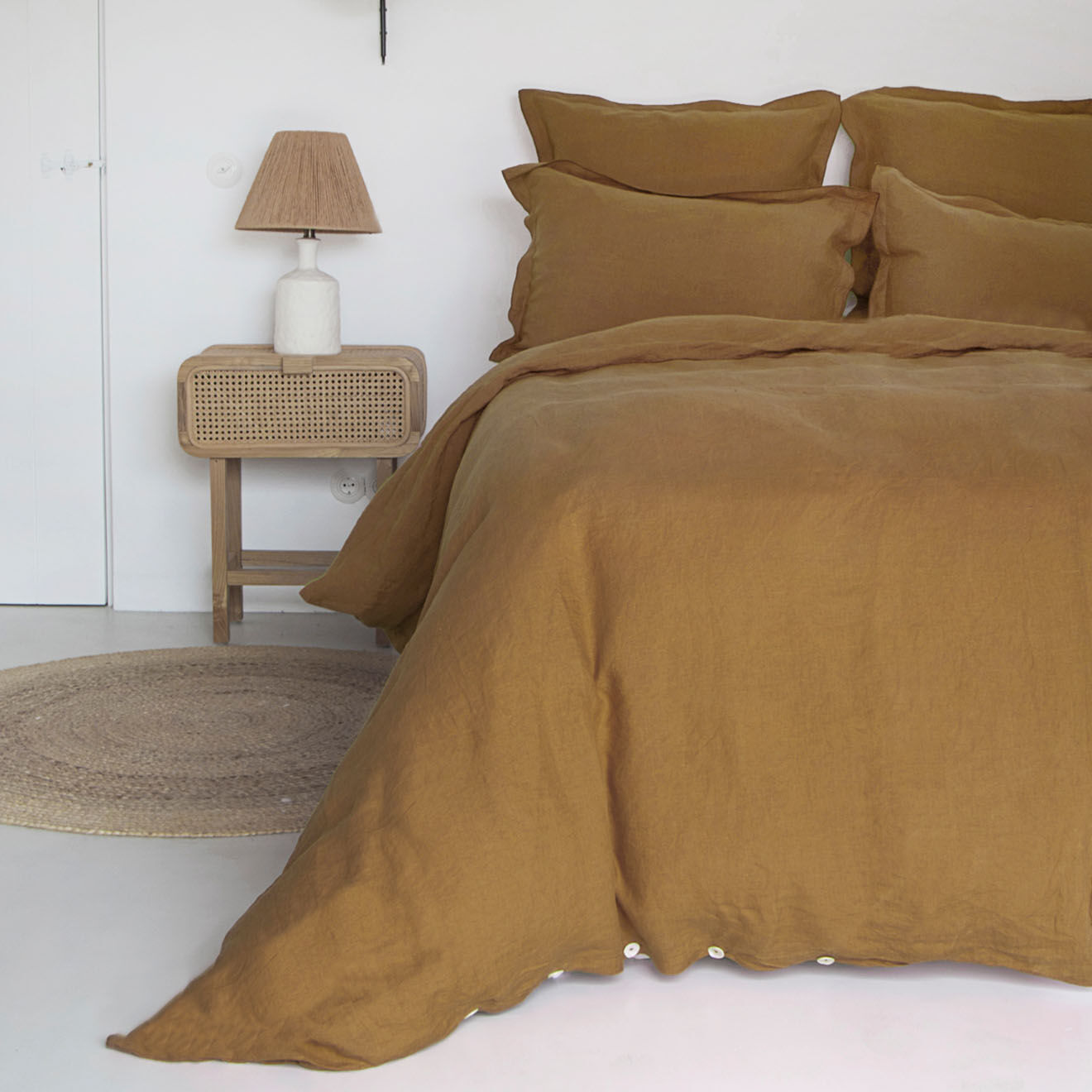 Febronie Home Drap housse 100% Lin Hortense bronze