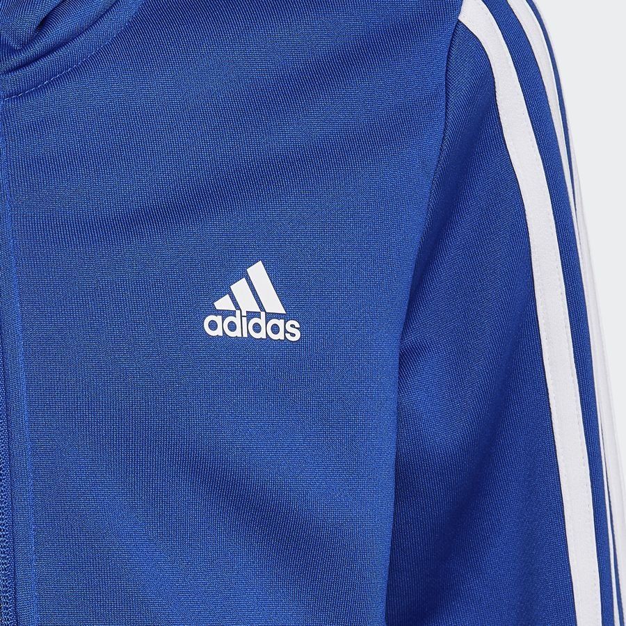 adidas Sweat à Capuche Designed to Move 3-Stripes - Bleu/Blanc Enfant