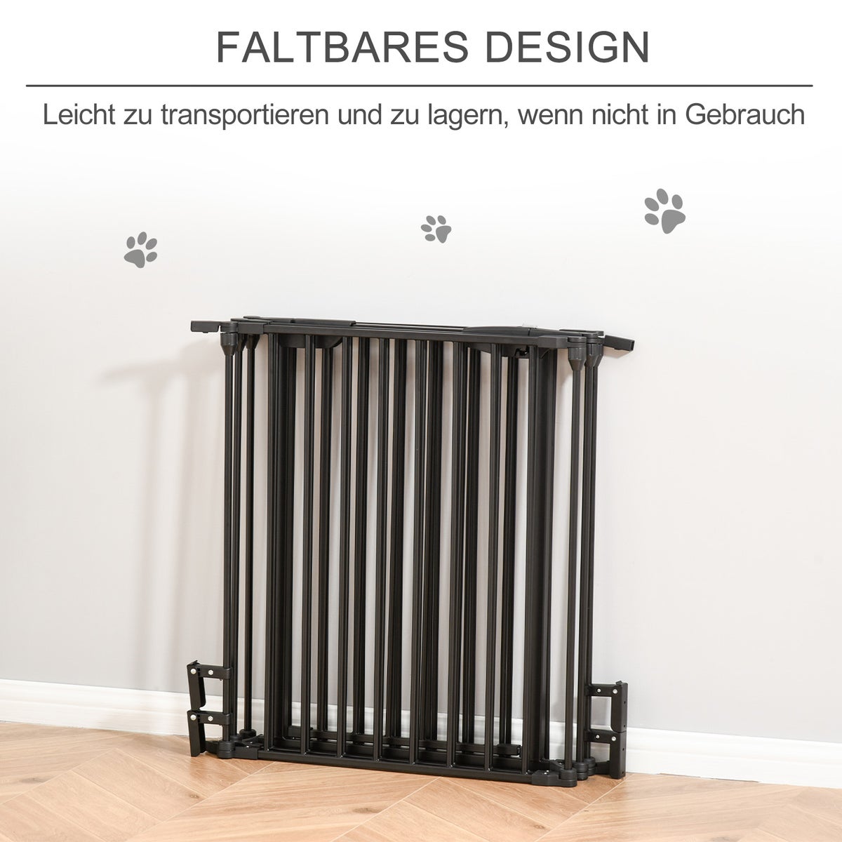 PawHut veiligheidshek, 300L x 3B x 74,5H cm, staal, kunststof, zwart