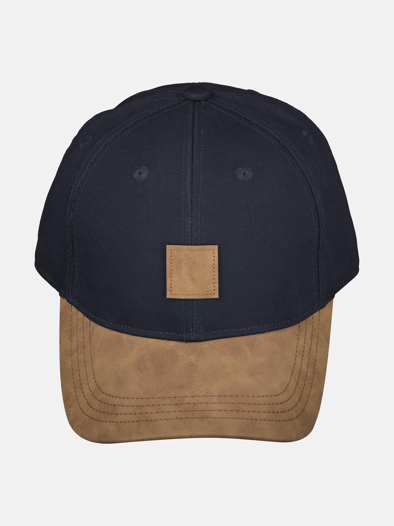 Canvas-Cap mit Kunstlederschirm