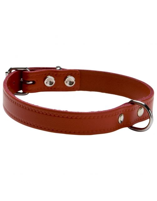 Adori Halsband Leer Met Print Rood - Hondenhalsband