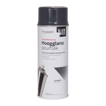 KARWEI spuitlak hoogglans antraciet grijs 400 ml
