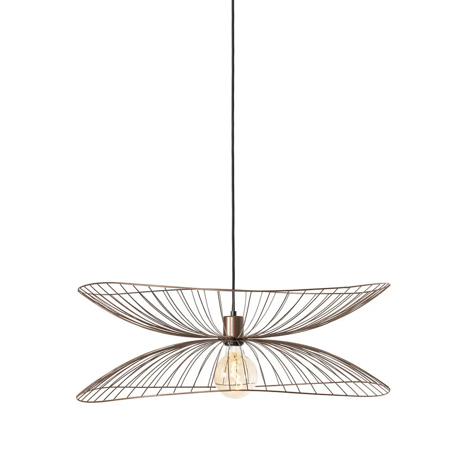 Qazqa hanglampen pua bruin e27