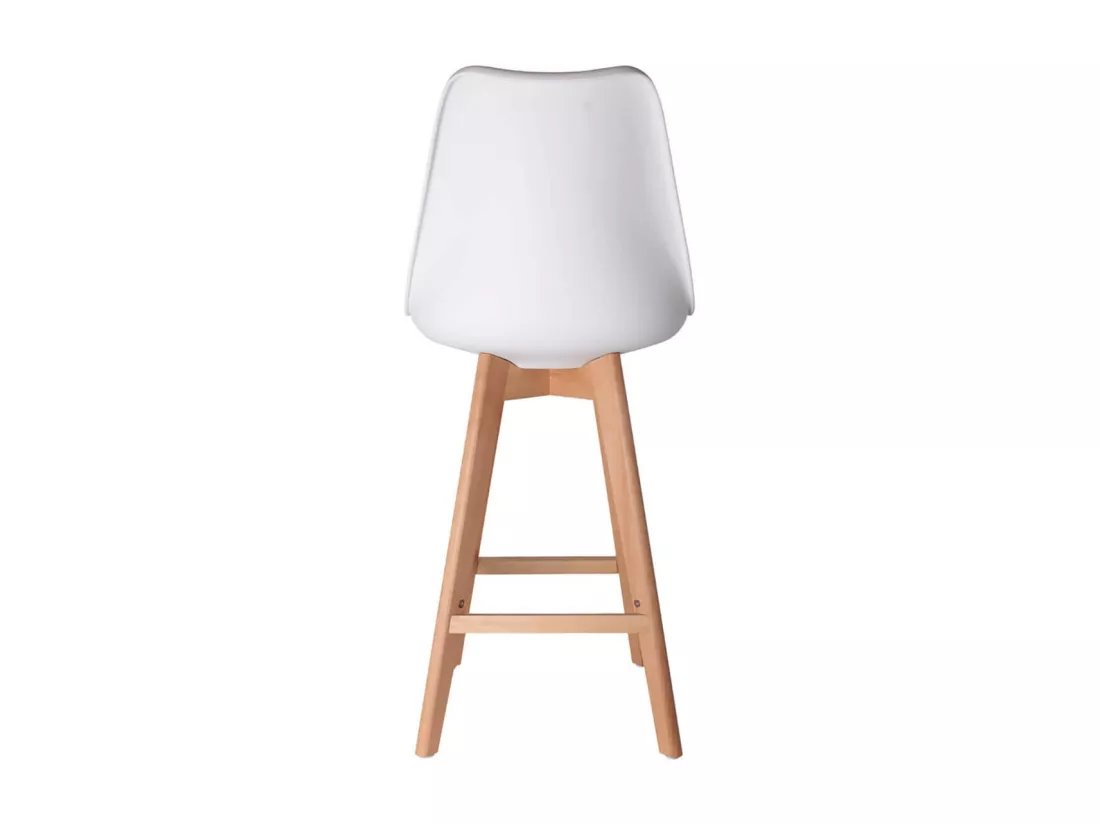 PARSA - Lot de 6 Chaises Hautes Blanches et Pieds Bois