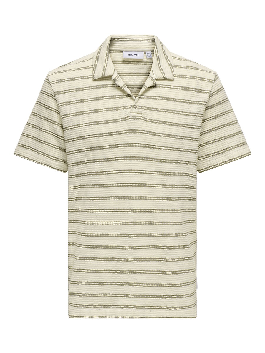 ONLY & SONS<br>Camisa polo listrada em malha