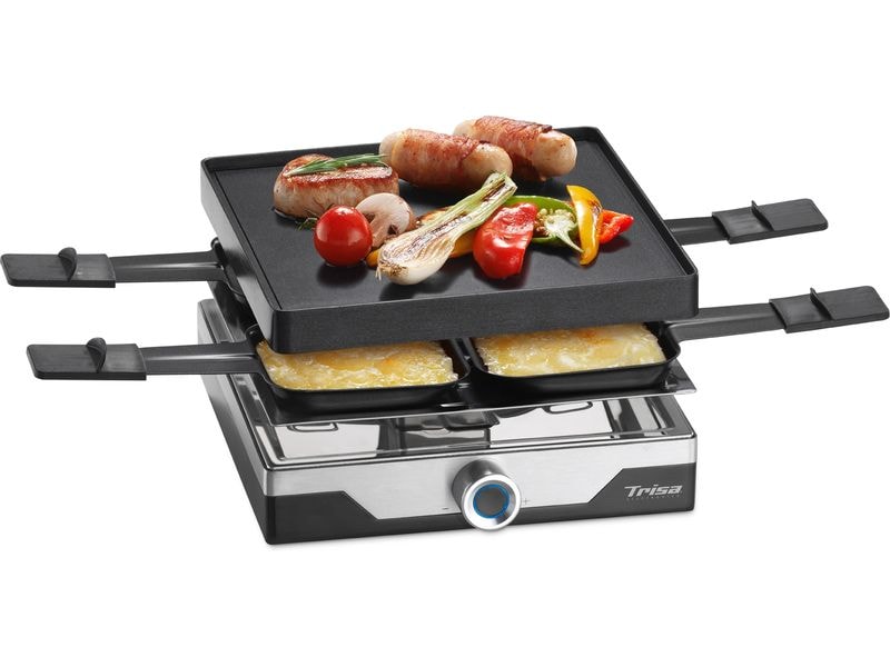 Trisa Racletteofen Premium 4 Personen Raclettegerät mit 800 W Leistung
