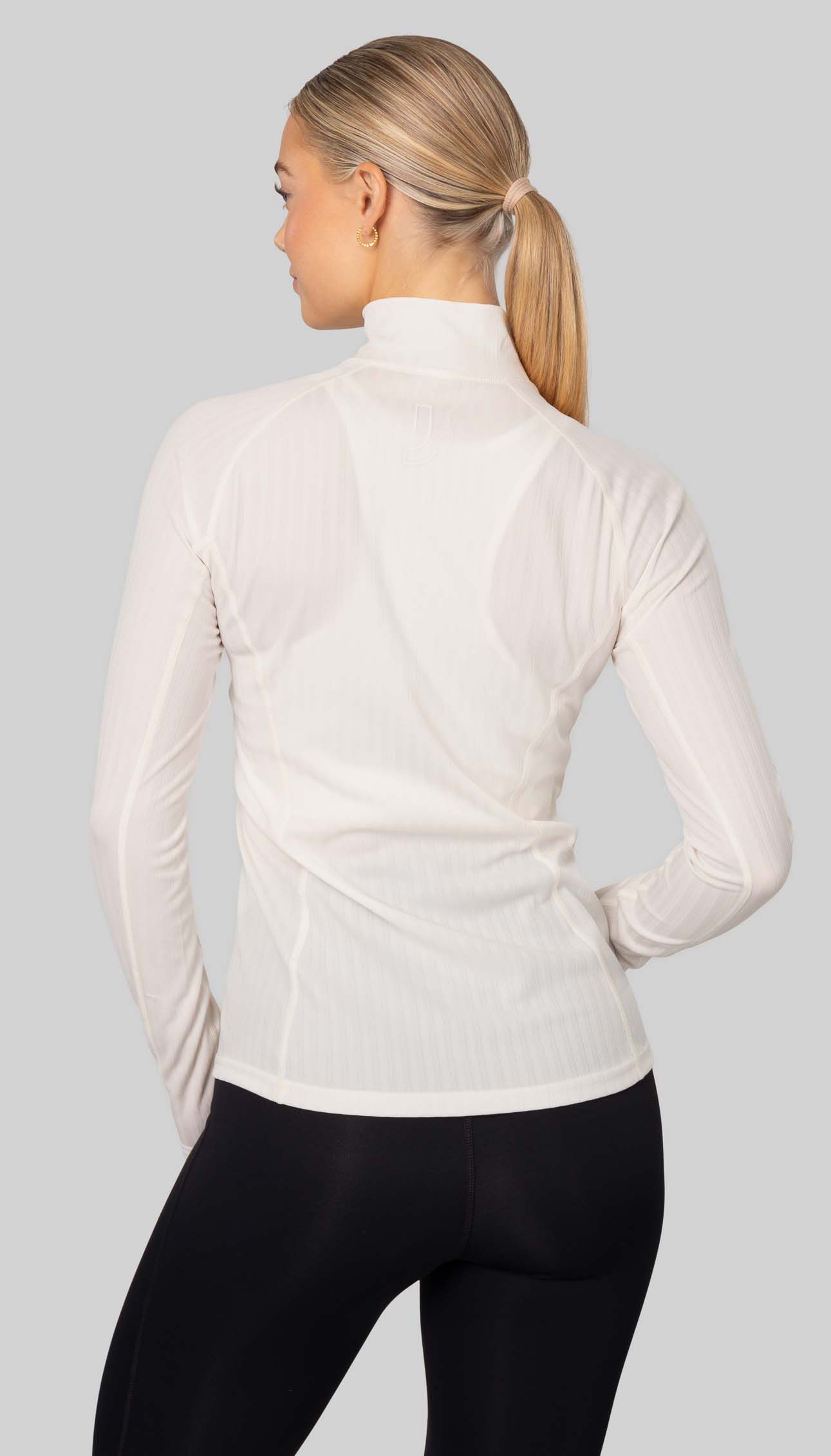 Rib Tech Half Zip Dame Tofu White
