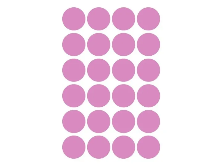 Etiket Avery pink Ø18 mm - (4 ark x 24 stk.)