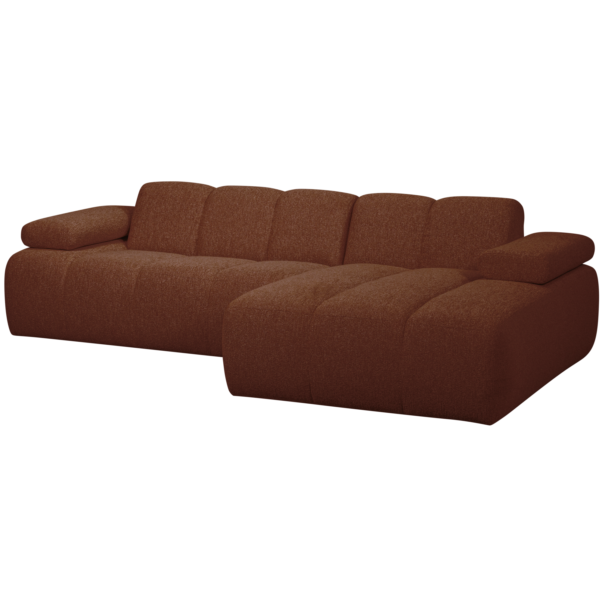 Chaise Longue Mojo Mojo Chaise Longue Rechts - Bouclé - Roestbruin Melange