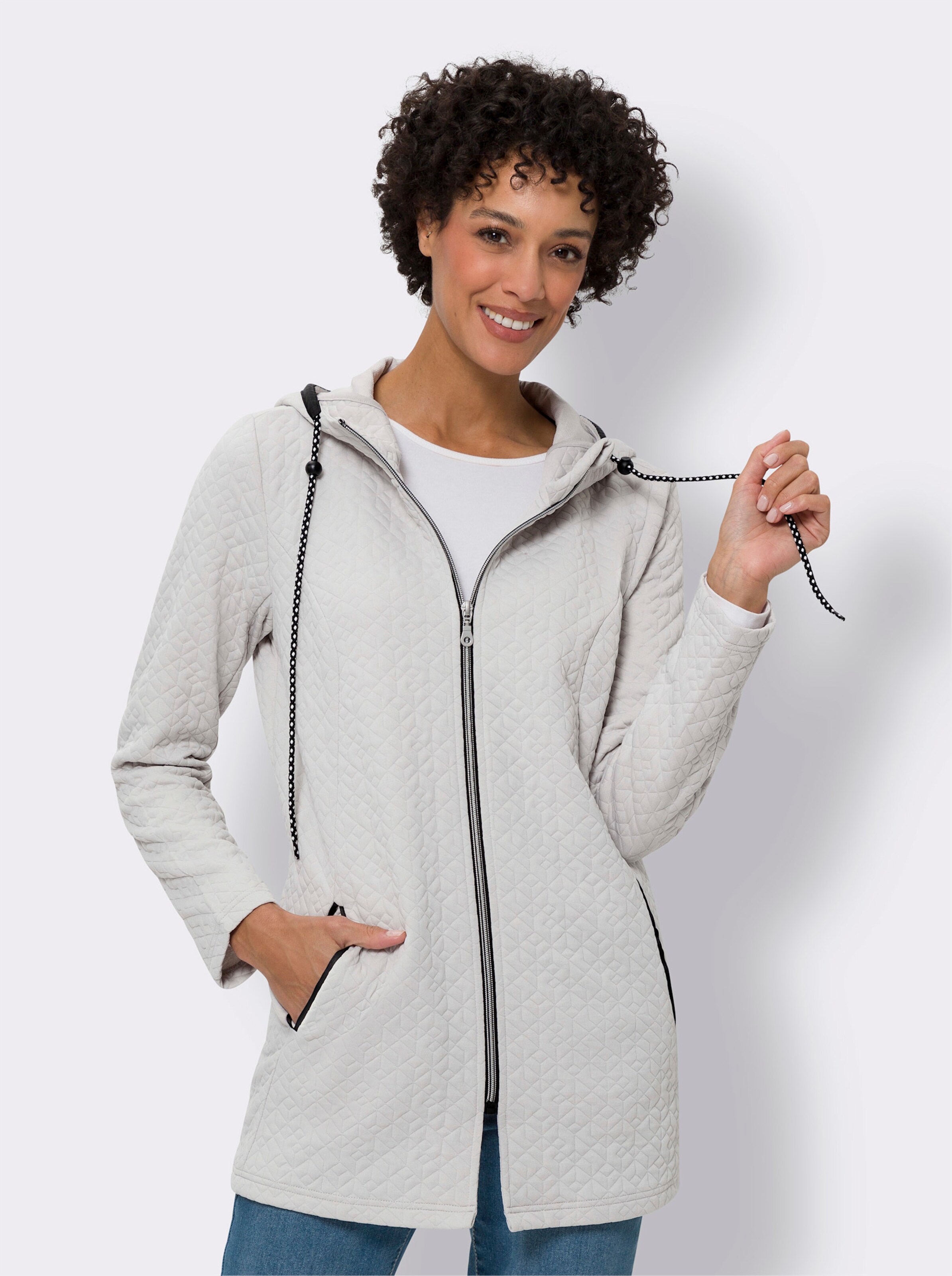 Jacke aus gestepptem Jersey-Jacquard