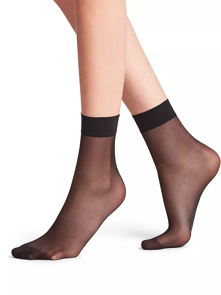 FALKE Söckchen SEIDENGLATT 15 DEN black schwarz