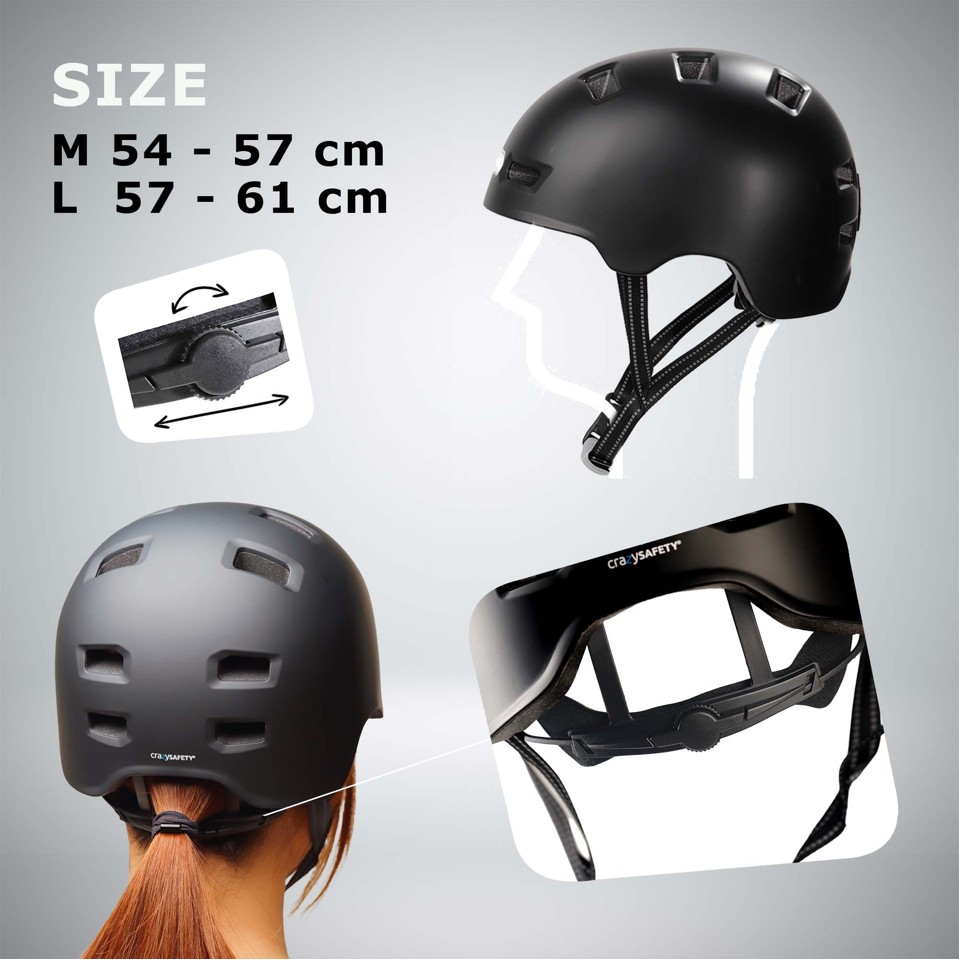 Crazy Safety - Sort hjelm - Black - M (54-57cm)