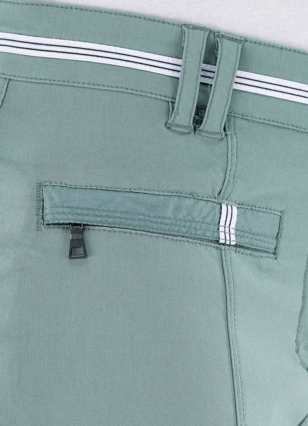 7/8-lange Hose mit kontrastfarbenem Zierband