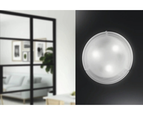 Plafondlamp, 1-lichts, Ø 30 cm, Salome, wit/chroom