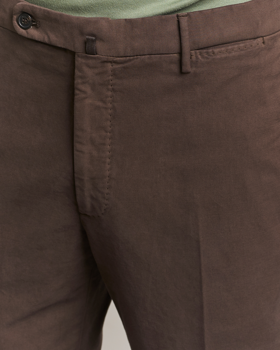 Incotex Regular Fit Cotton Stretch Chinos Dark Brown