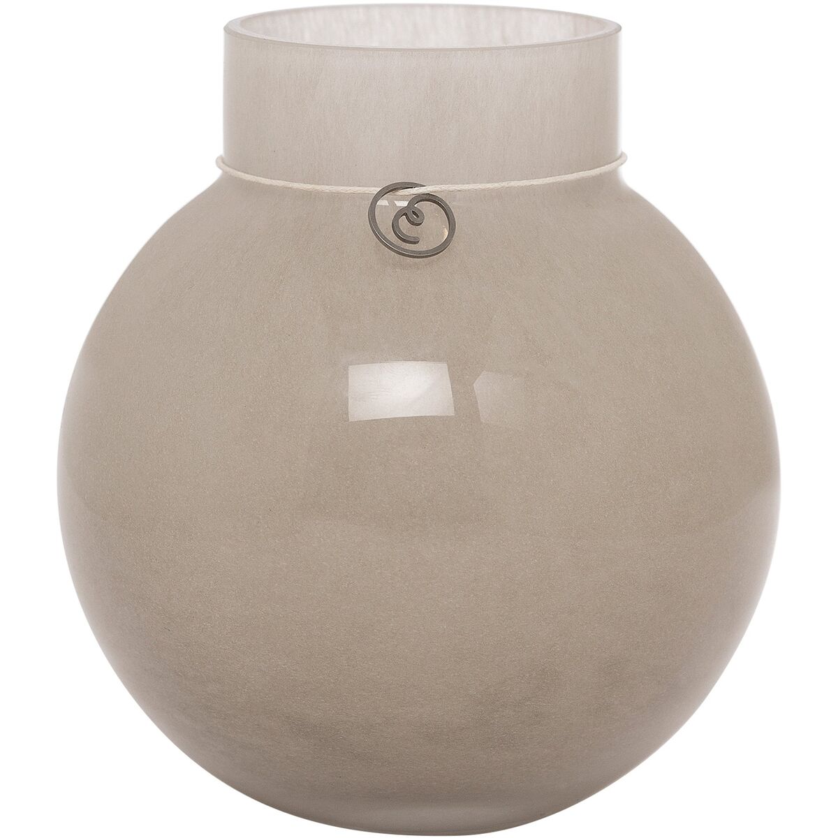 Glassvase rund 14 cm, Ø13, beige