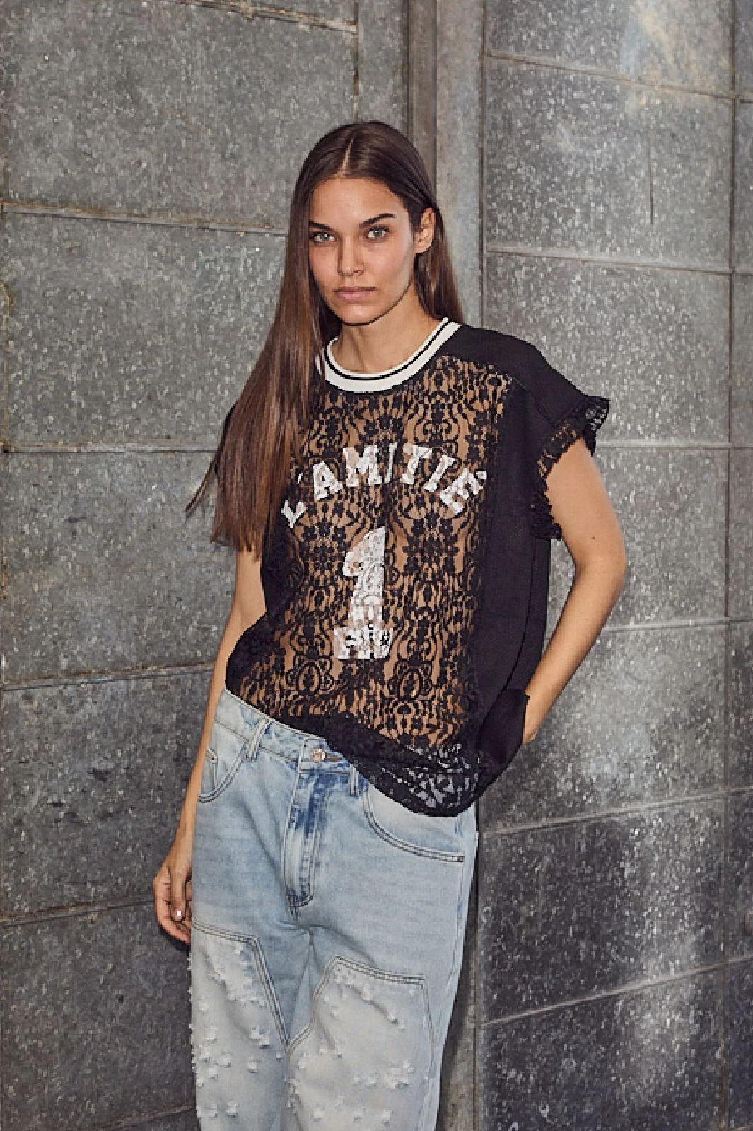 Haute L'Amitié Football Lace Frill Top HL10124