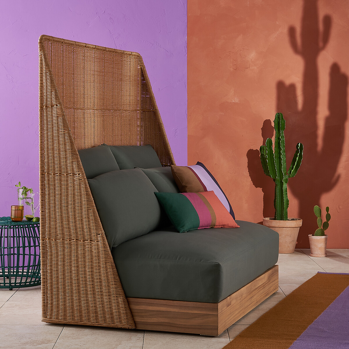 LA REDOUTE INTERIEURS<br>Almofada retangular para exterior, Podnos