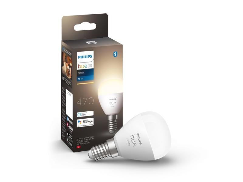Philips Hue Leuchtmittel White E14 Luster Einzelpack 470 lm Per Bluetooth steuerbares Hue E14-Leuchtmittel