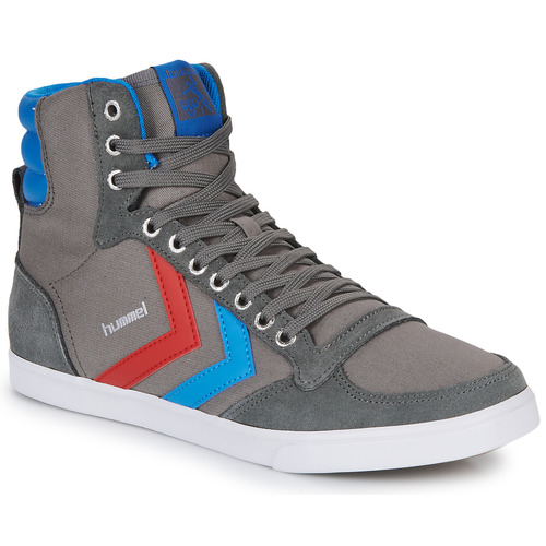 hummel - SLIMMER STADIL HIGH - Gris / Bleu / Rouge