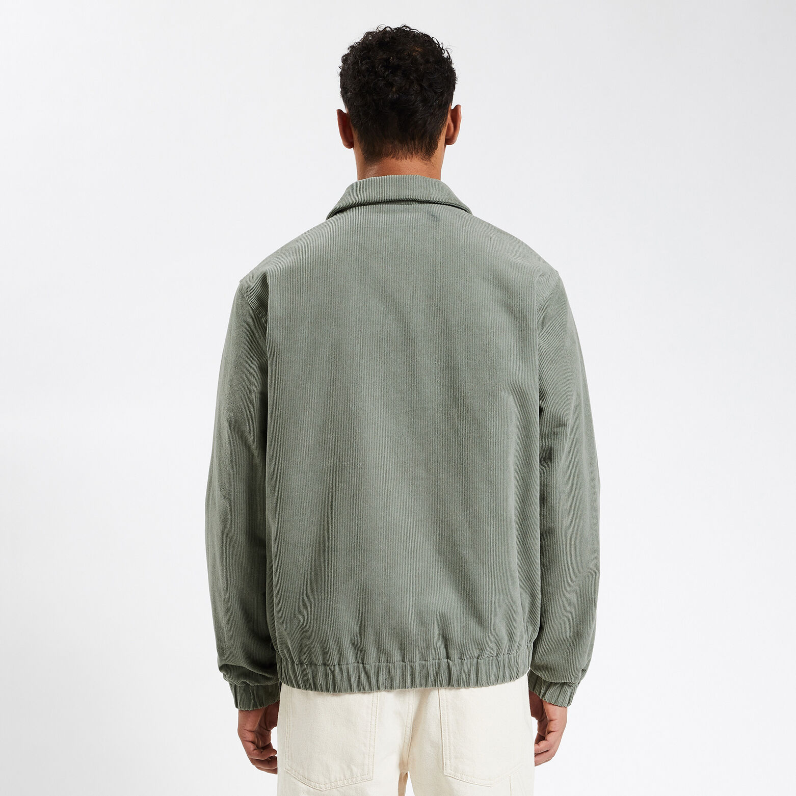 Blouson en velours col chemise Vert