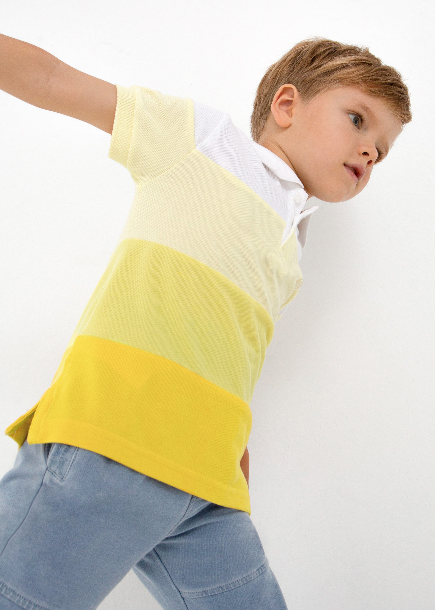 Camisa polo de manga curta com estampa para meninos