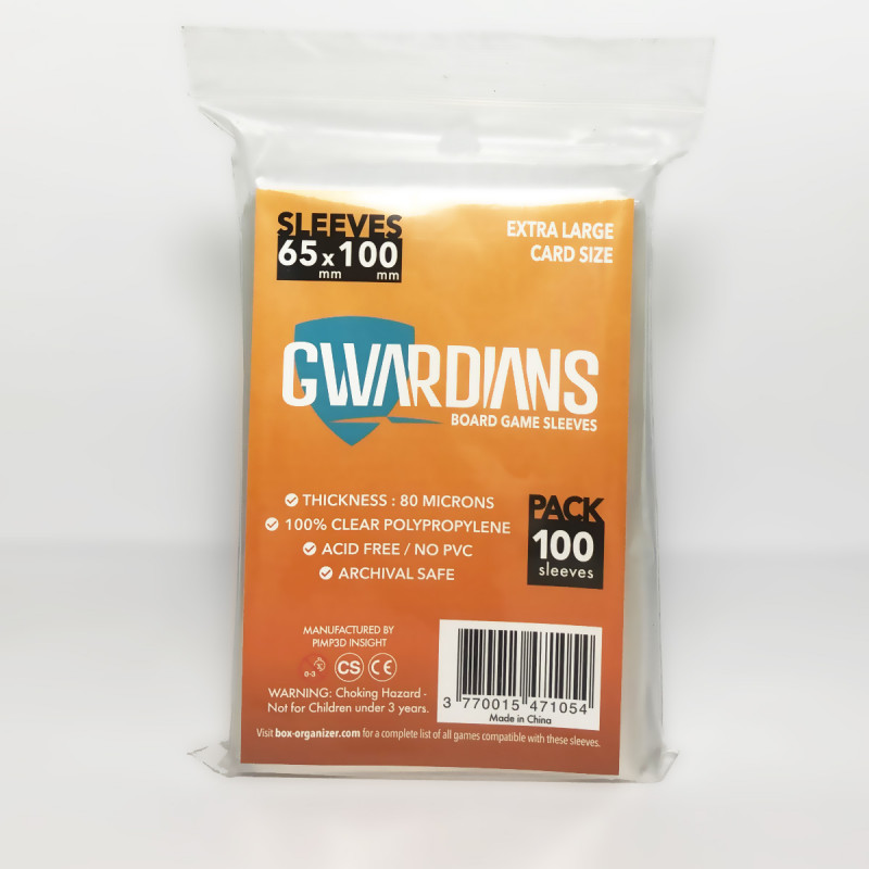 Gwardians® Sleeves Extra Large Size 65 X 100mm