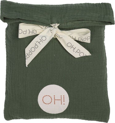 Oh, Poppy! Vega Musselin Sengesett 70x80 Sprinkelseng, Forest Green