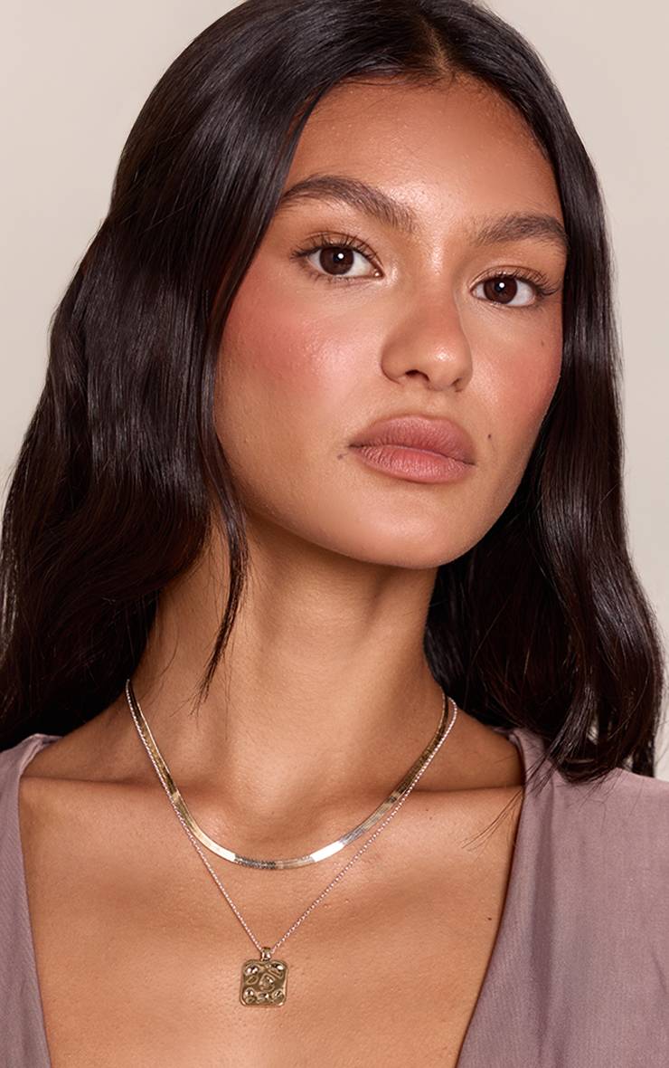 Multicolore Collier Pendentif À Chaîne Superposée Bicolore