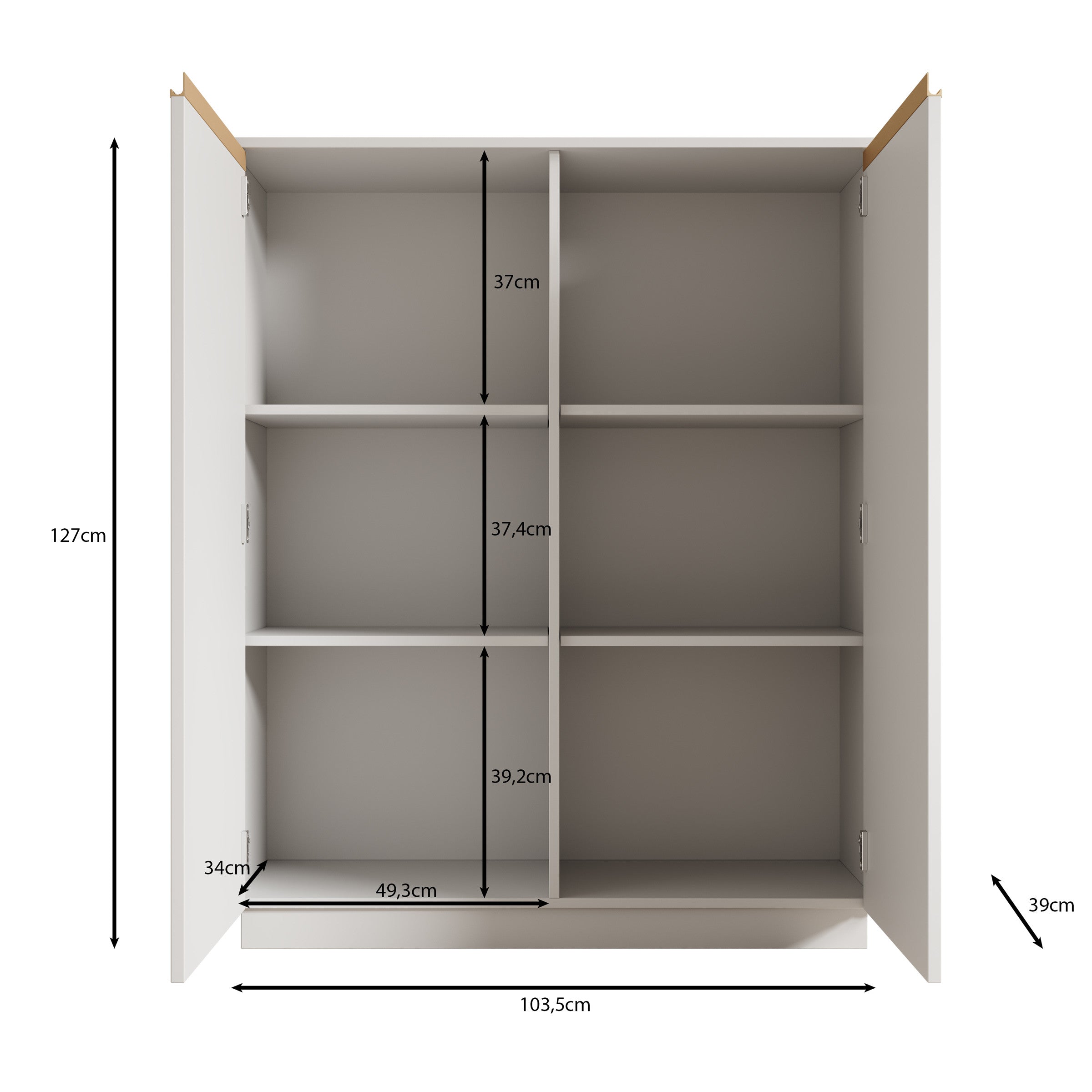 Meubella - Dressoir Remy 2 - Beige - 104 cm