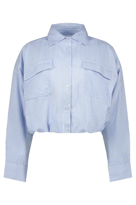 Raizzed blauwe dames blouse