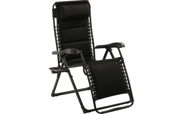 Travellife Barletta Relax Campingstuhl Klappbar mit dem abnehmbaren Kopfkissen Black