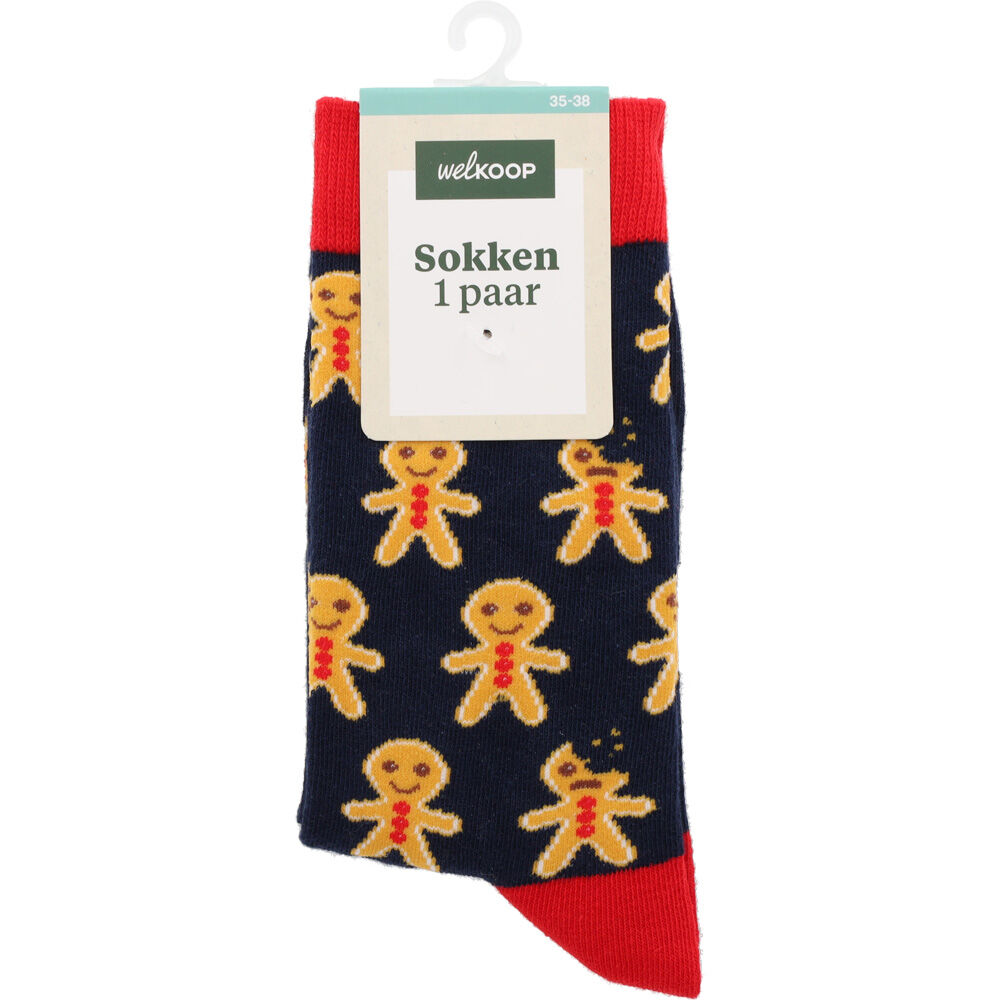 Welkoop Fun Kerst Ginger - Sokken - Blauw - 35-38