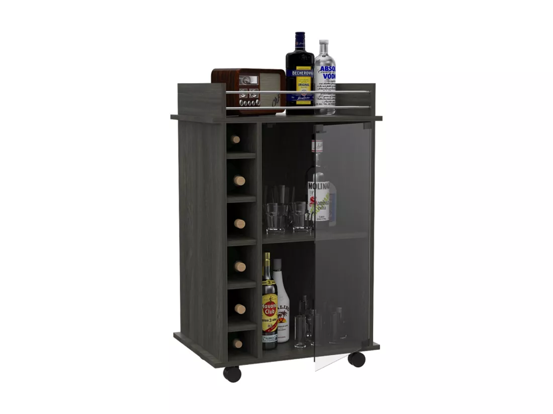 Chariot de bar dukat avec porte en verre, 89 à x 41,5 cm P x 55 cm P, est une presse