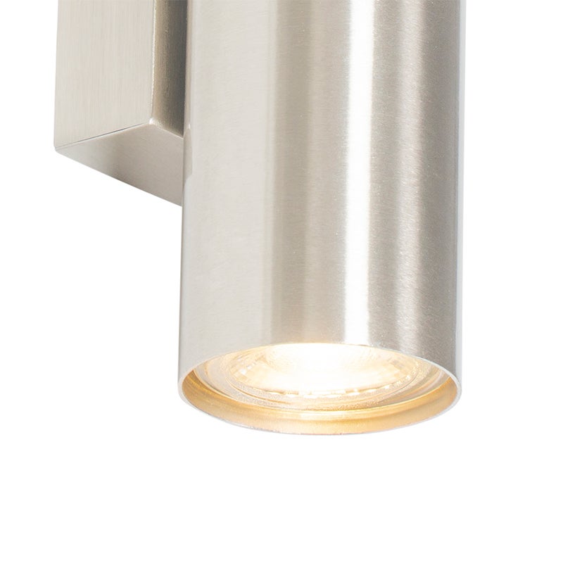 Moderne stalen wandlamp met 2 lampen - Jeana