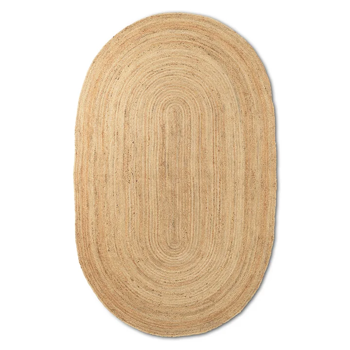 Ferm Living - Eternal Oval Jute Teppich, 230 x 340 cm, natur