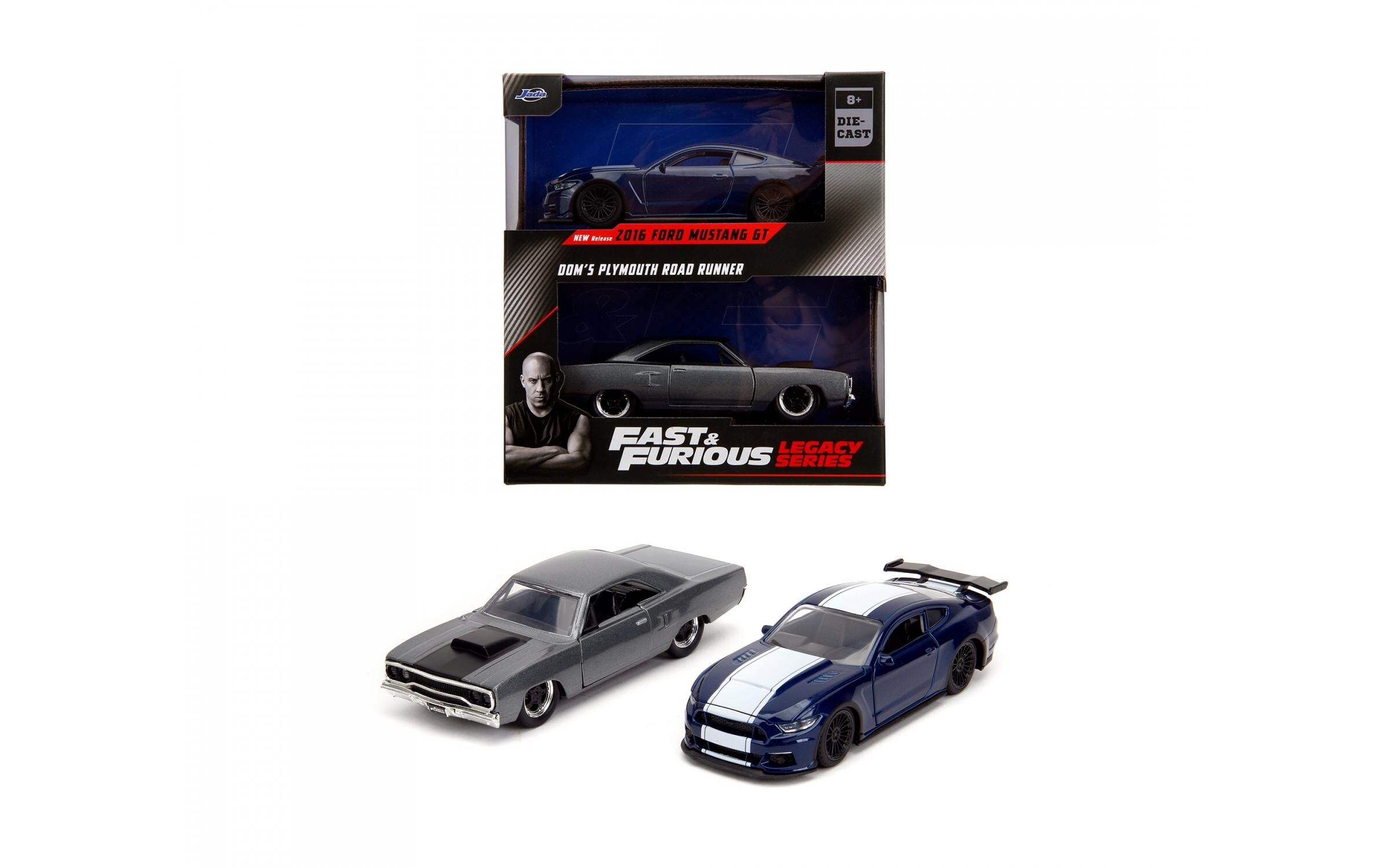 Fast & Furious Twin Pack Wave 4/1 1:32Fast & Furious Modellautos: 2016 Ford Mustang GT & Dom's Plymouth Road Runner