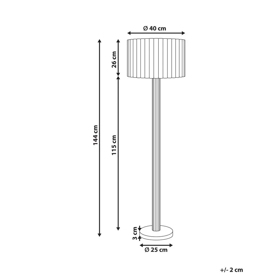 BELESSA - Staande lamp - Lichtbeige - Linnen/Rubberhout
