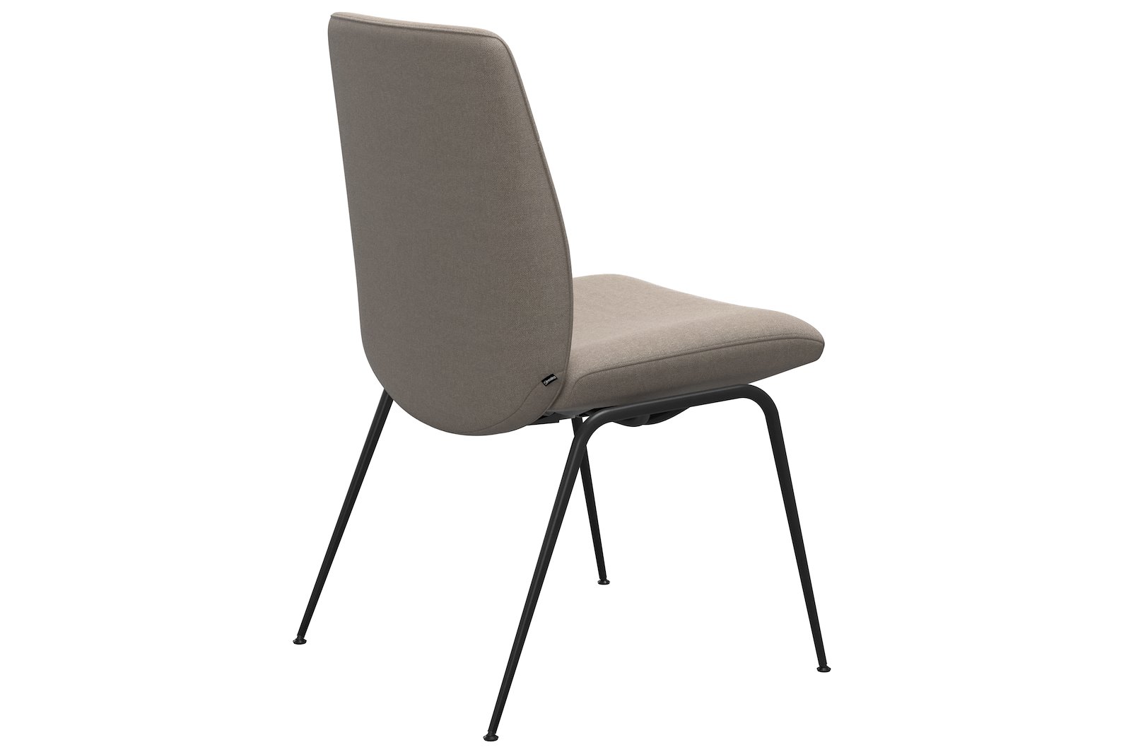 Chilli spisestol I tekstil Tulip Light Beige, large sete med sort understell.