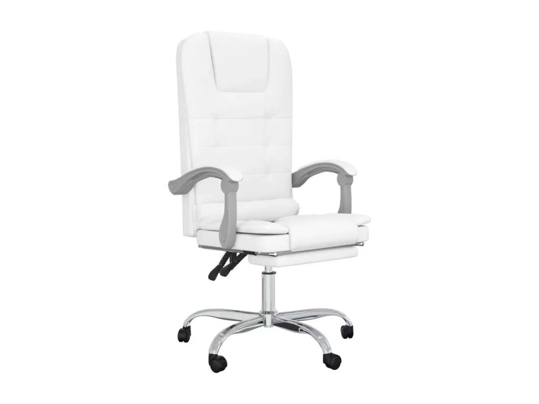 Fauteuil de massage inclinable de bureau Blanc Similicuir