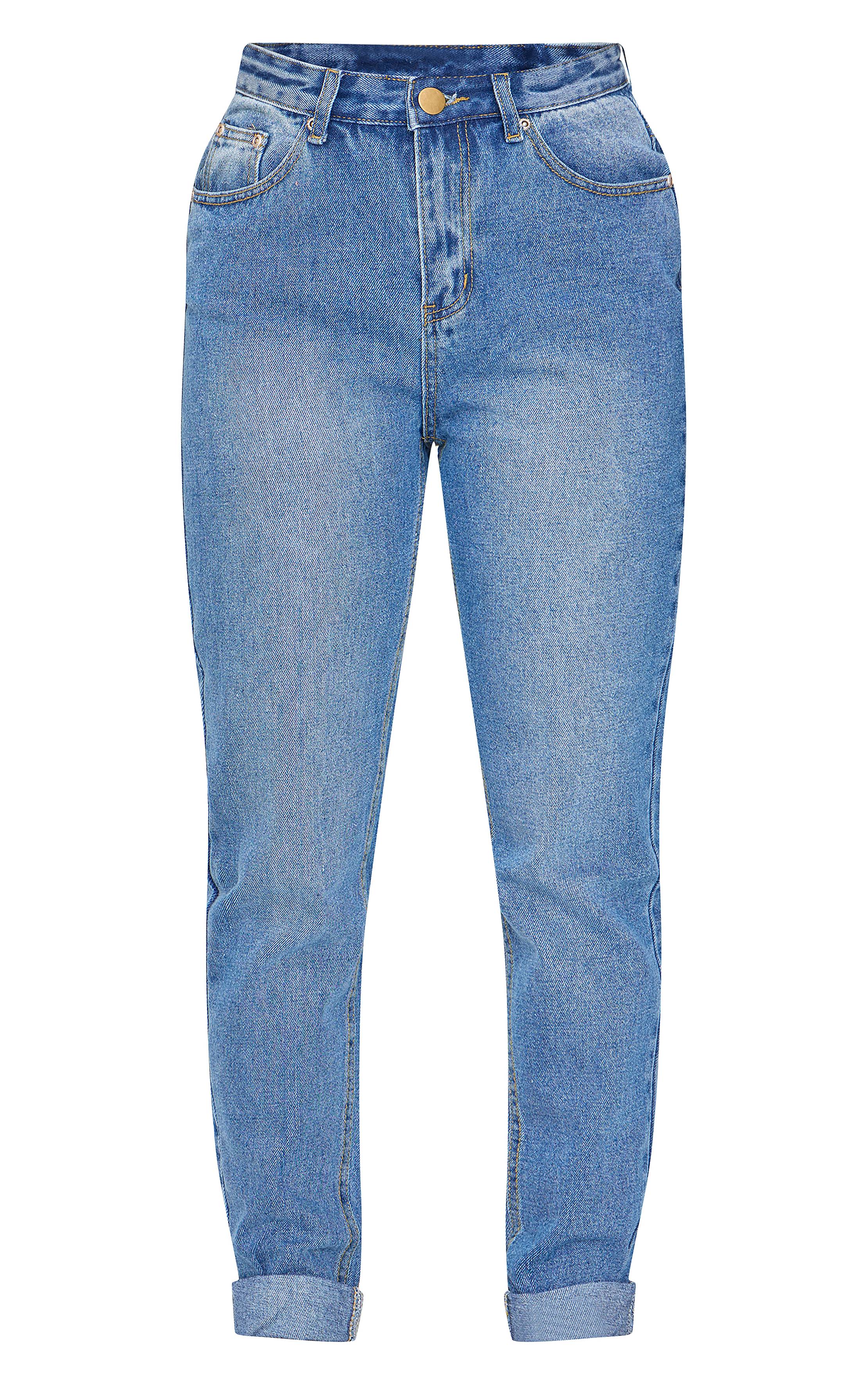Mid Blue Wash Jean Skinny Rigide Délavage Moyen Petite