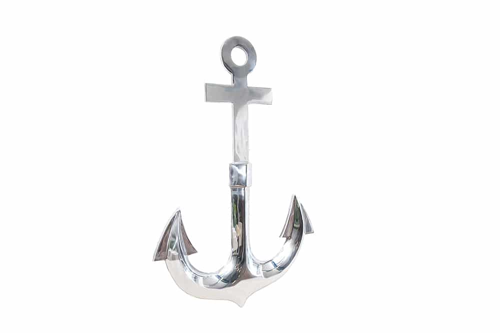 Maritime Wanddekoration SEVEN SEAS 70cm silber 3D Anker