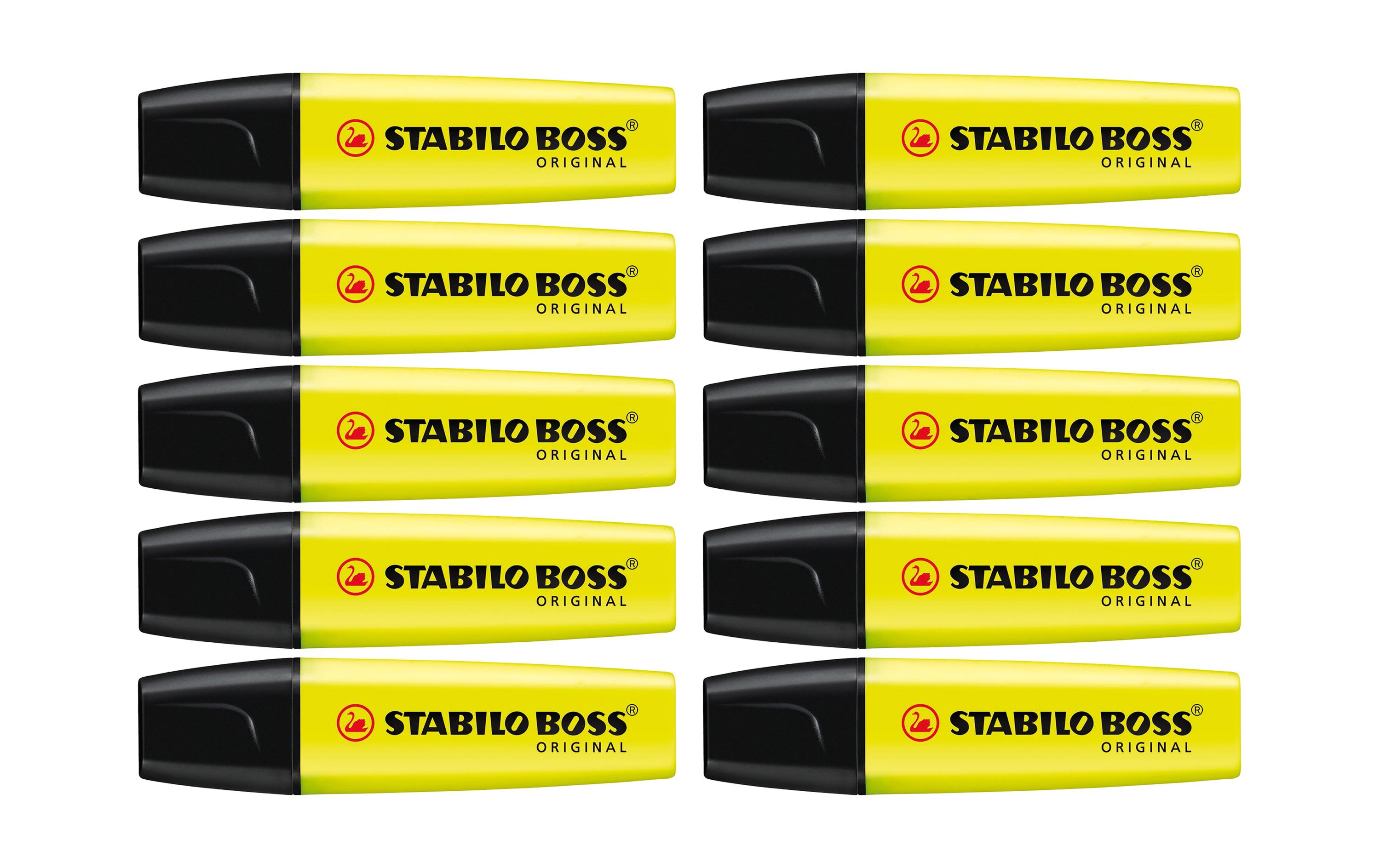 Textmarker Boss Original 10 Stück, GelbTextmarker