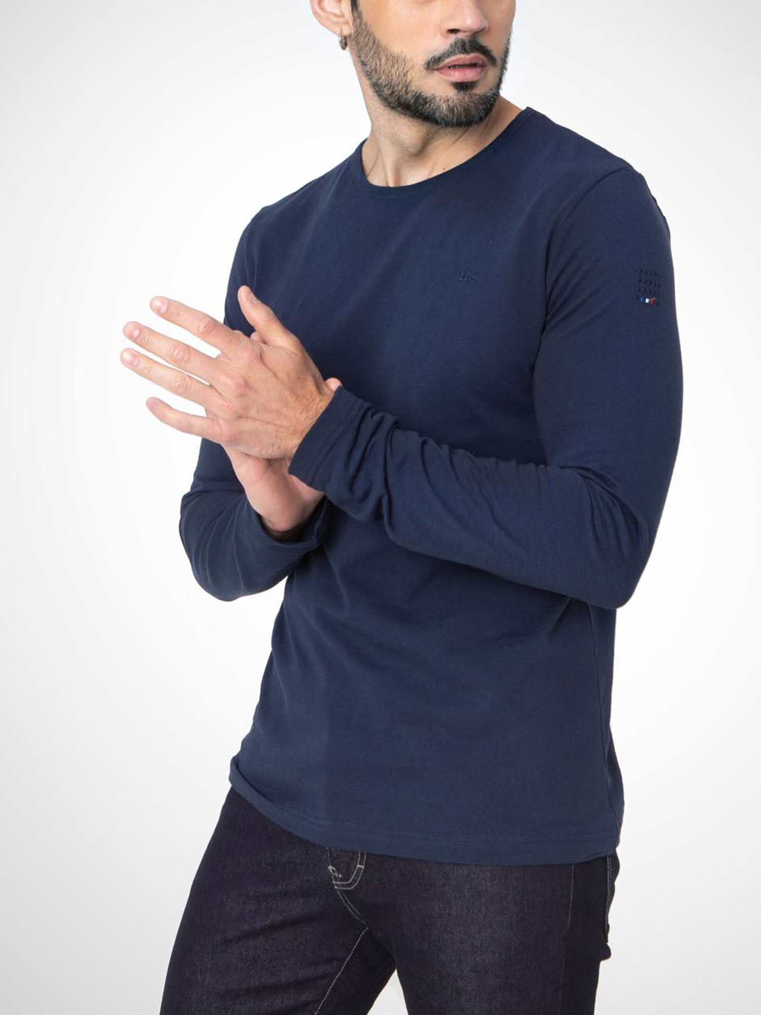 Tee-Shirt Homme Coton et Polyester Recyclés Marine