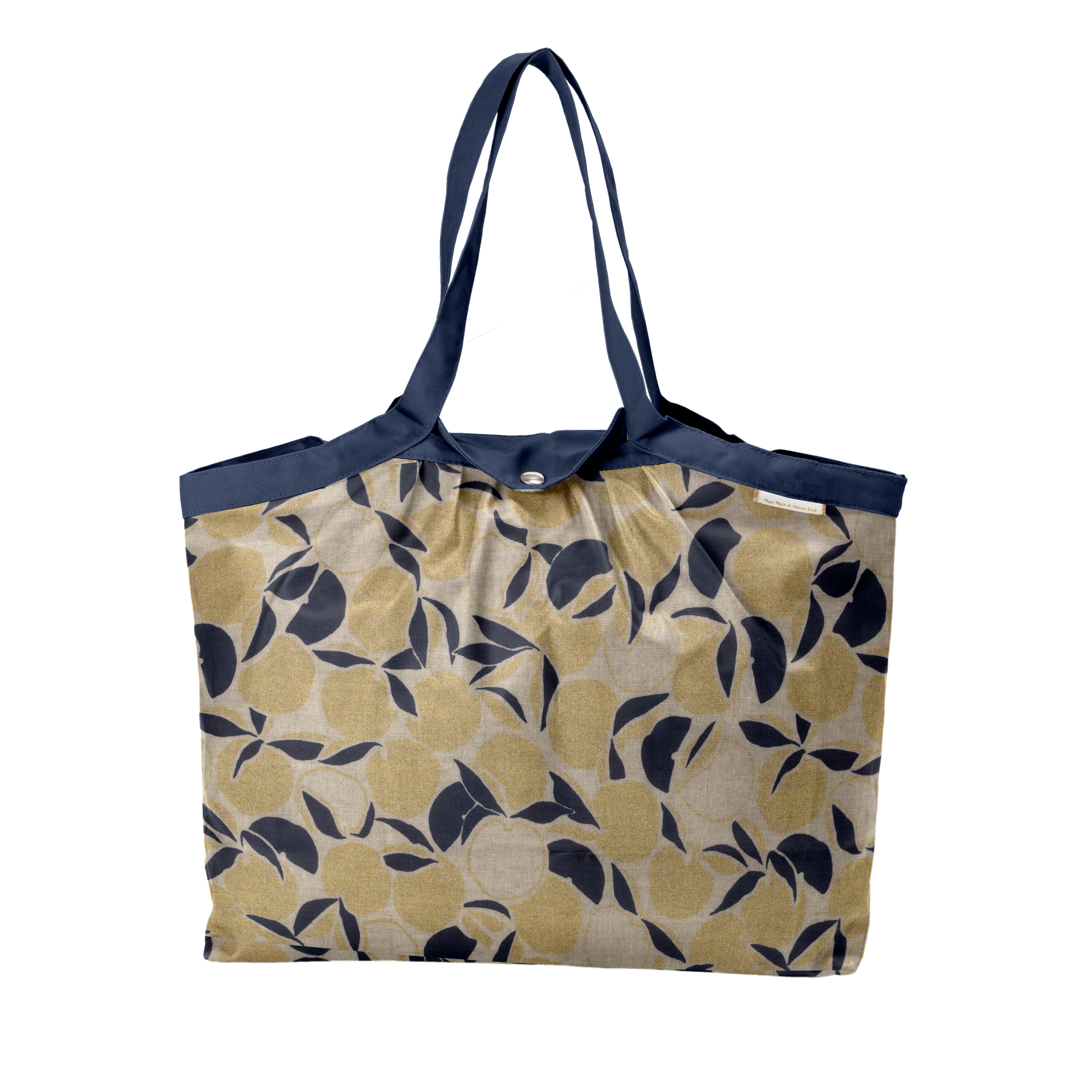 Sac Cabas Taille Moyenne Plissé Citrons Dorés