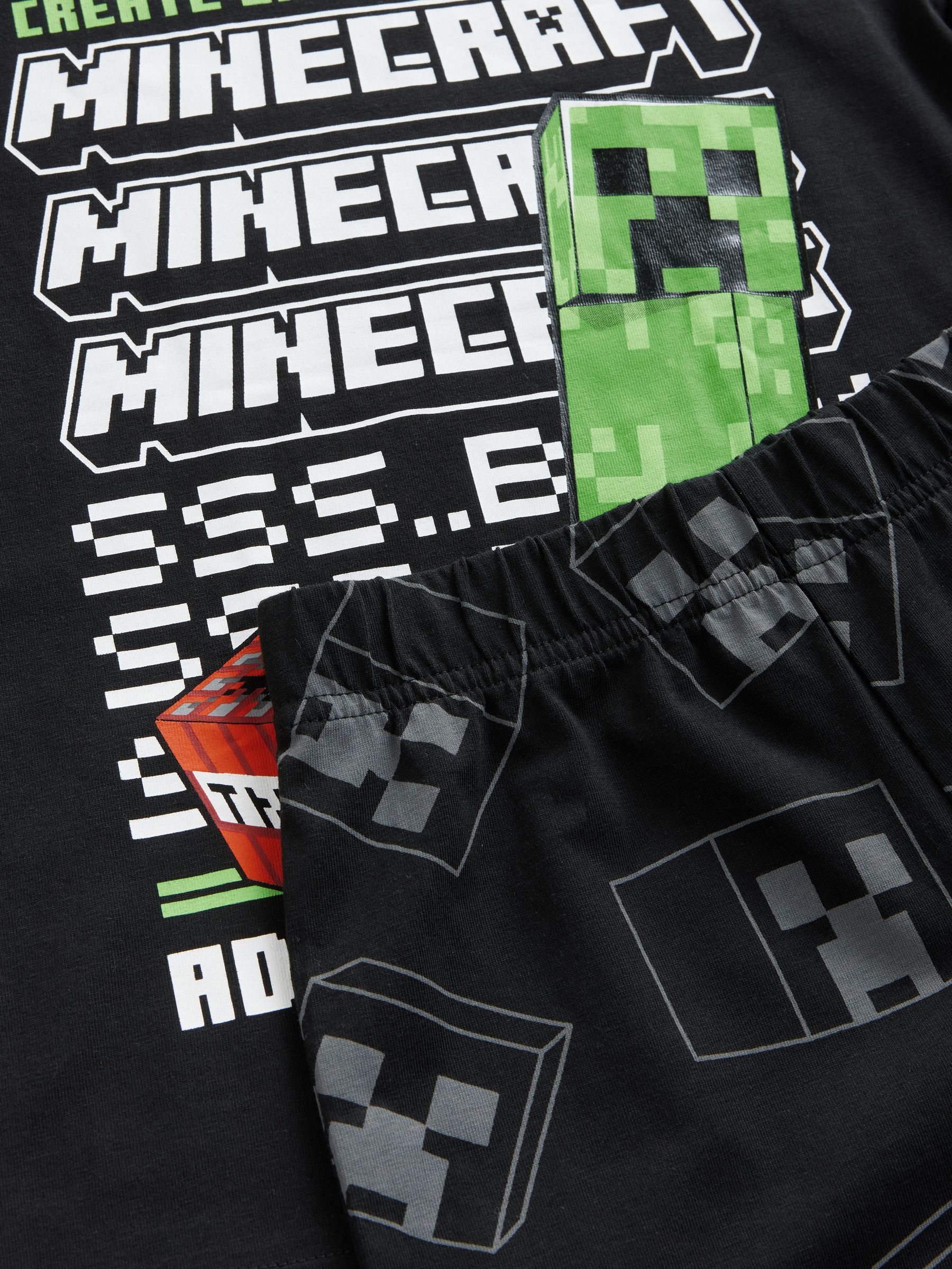 Groen/zwart - Gelicentieerde Minecraft korte pyjama's verpakking van 2 (5-14jr)