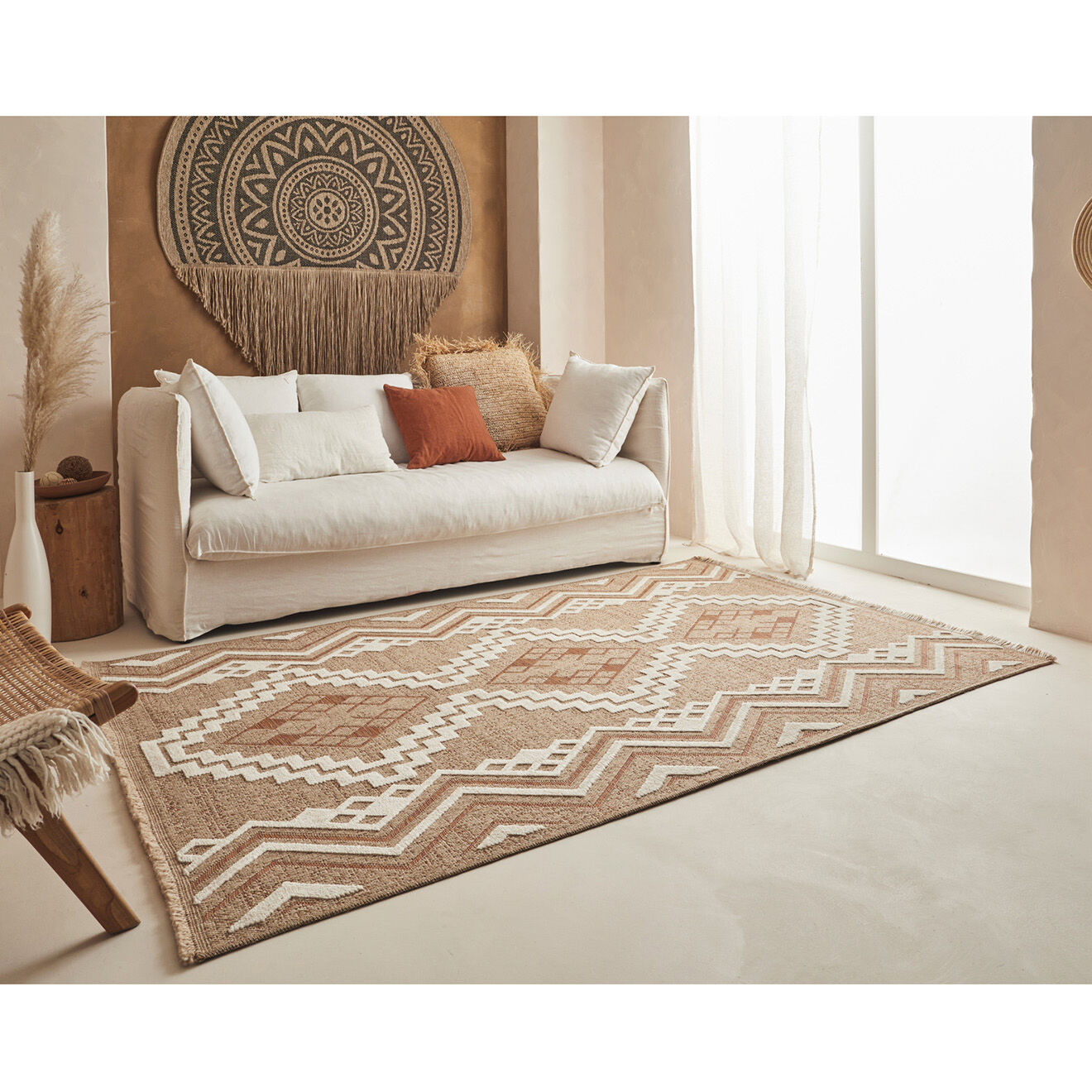 Nazar Rugs Tapis aspect jute TULUM 9054 intérieur & extérieur terra - 60x90 cm