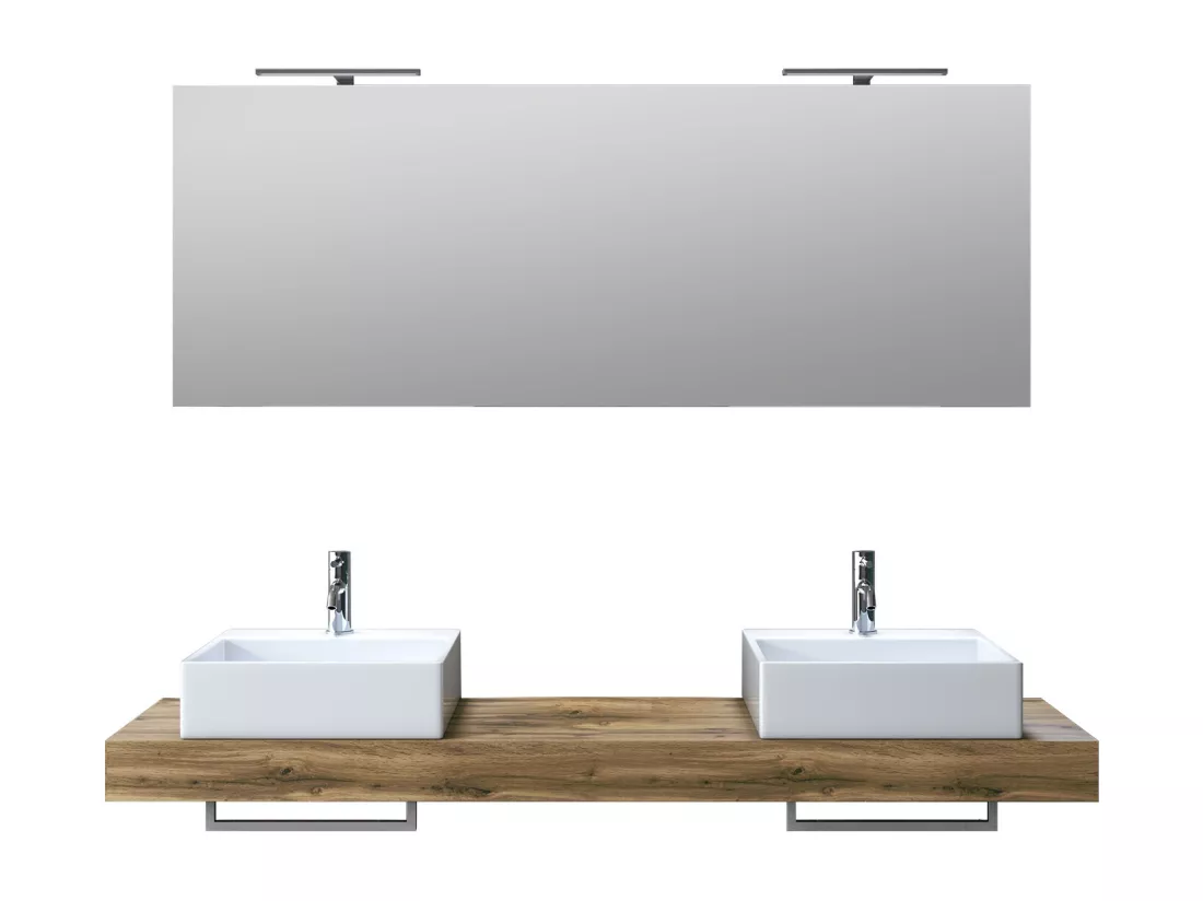 Ensemble de salle de bain 8 pièces ASTRA chêne miel