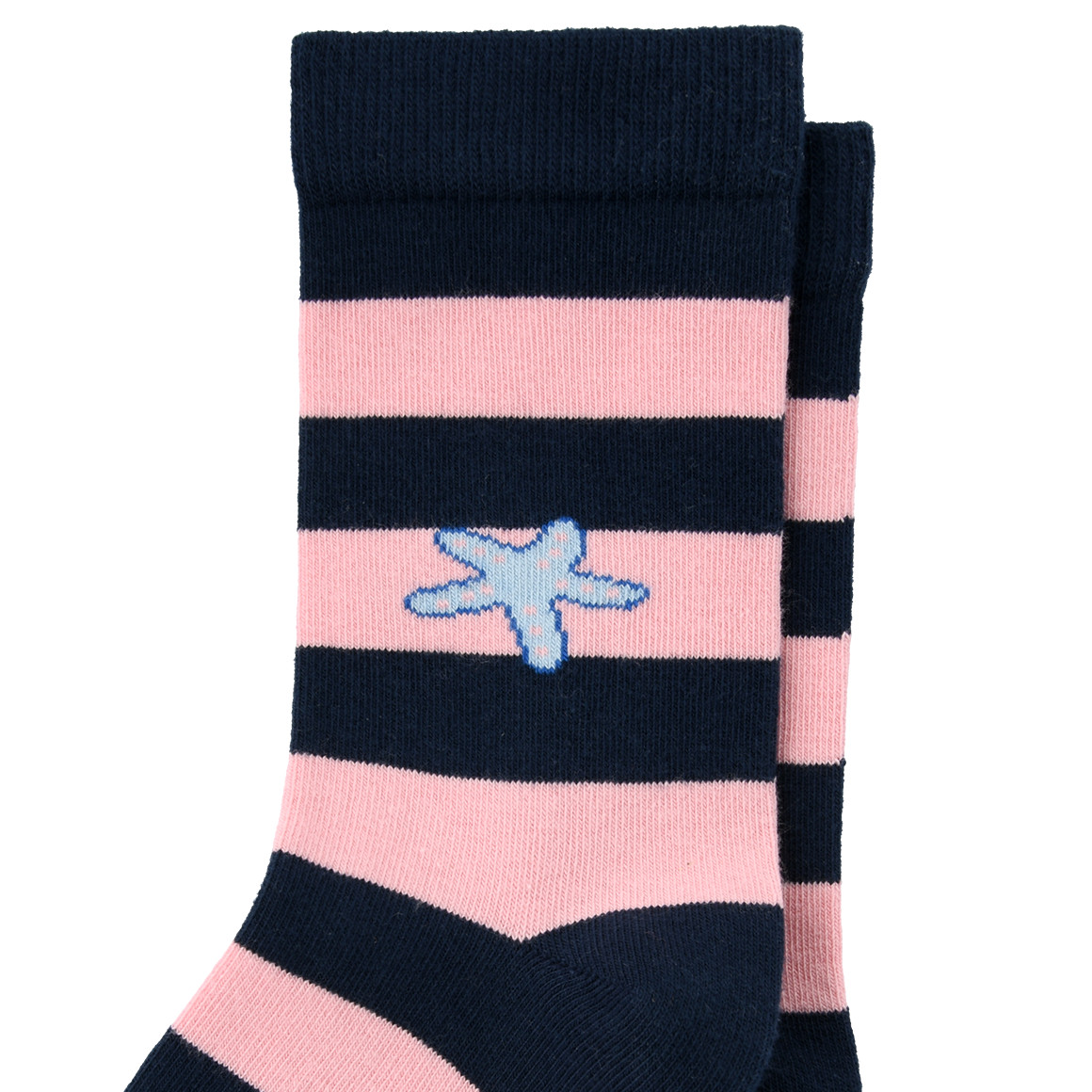 Gina Benotti 1 Paar Damen Socken mit Streifen dunkelblau / rosa